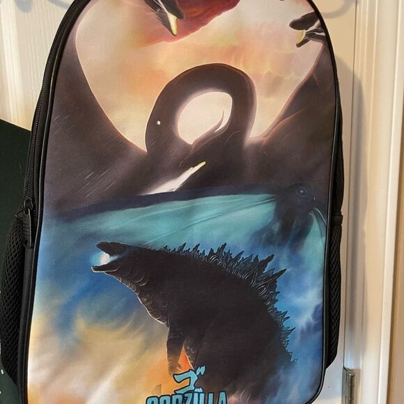 Godzilla Backpack Godzilla Christmas Sweater 2X Godzilla Plush Throw Blanket NEW - Picture 6 of 16